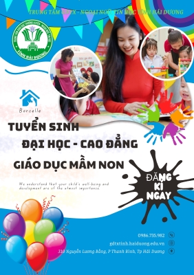 THÔNG BÁO LIÊN TỤC  TUYỂN SINH BỔ SUNG NGÀNH GIÁO DỤC MÂM NON